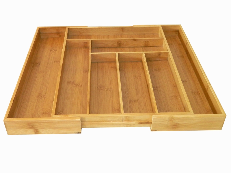 Bamboo drawer organizer expandible