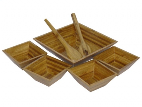 Eco-friendly bamboo bowls 7pc