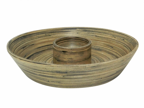 Bamboo dip and chip tray antique black