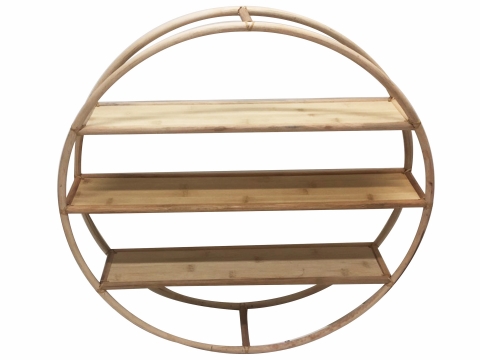 Round rattan wall shelf