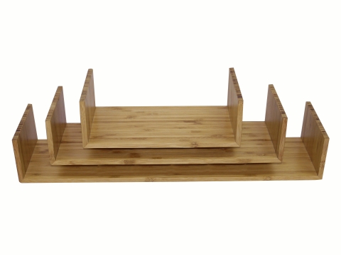 3pc bamboo U wall shelves