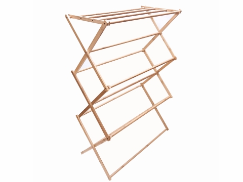 3 tier bamboo drying rack collapsible