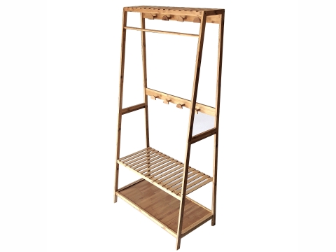 Bamboo clothes rack natural