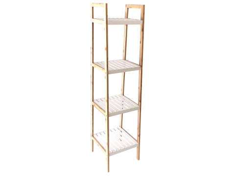 4 tier bamboo bath shelf 2 tone