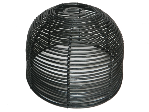 Round rattan lamp