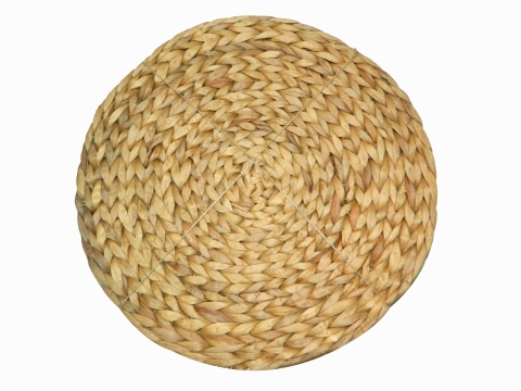 Round water hyacinth placemat natural