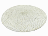 Round rattan placemat white washed