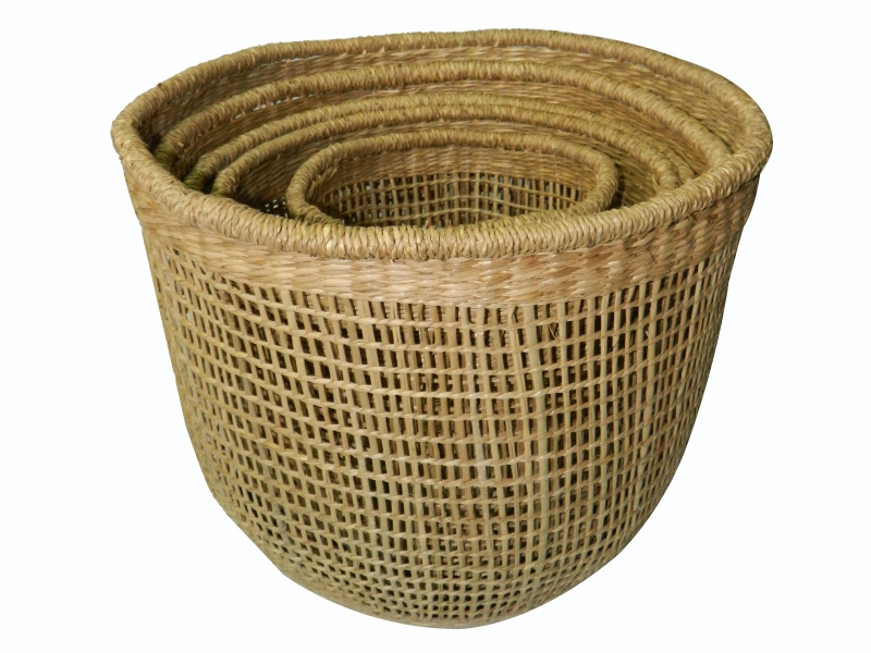 5pc round seagrass storage baskets