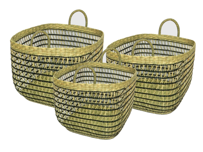 2 tone square seagrass storages
