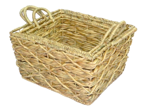 Rectangular water hyacinth storages with diamond weave