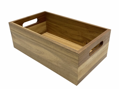 Acacia storage basket