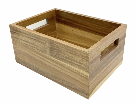 Natural storage basket made of acacia