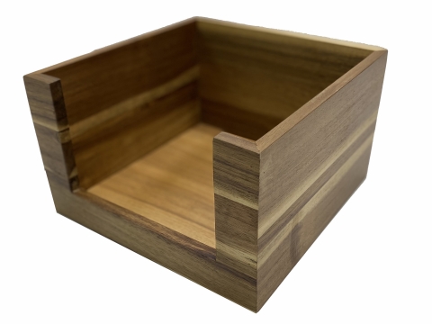 Acacia storage bin square