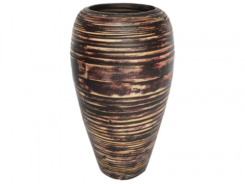Bamboo decor vase brown washed