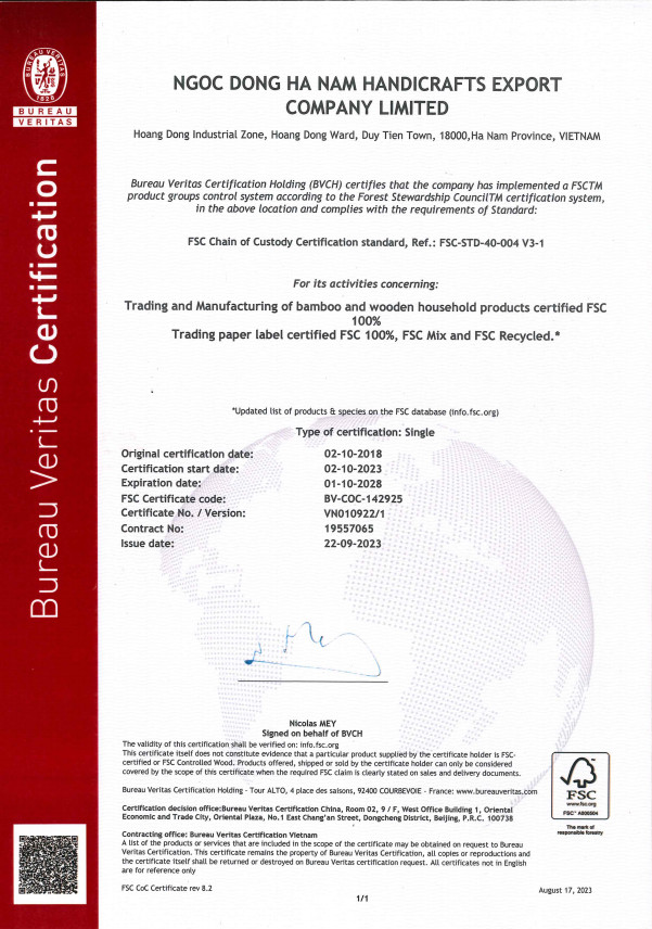 FSC certificate
